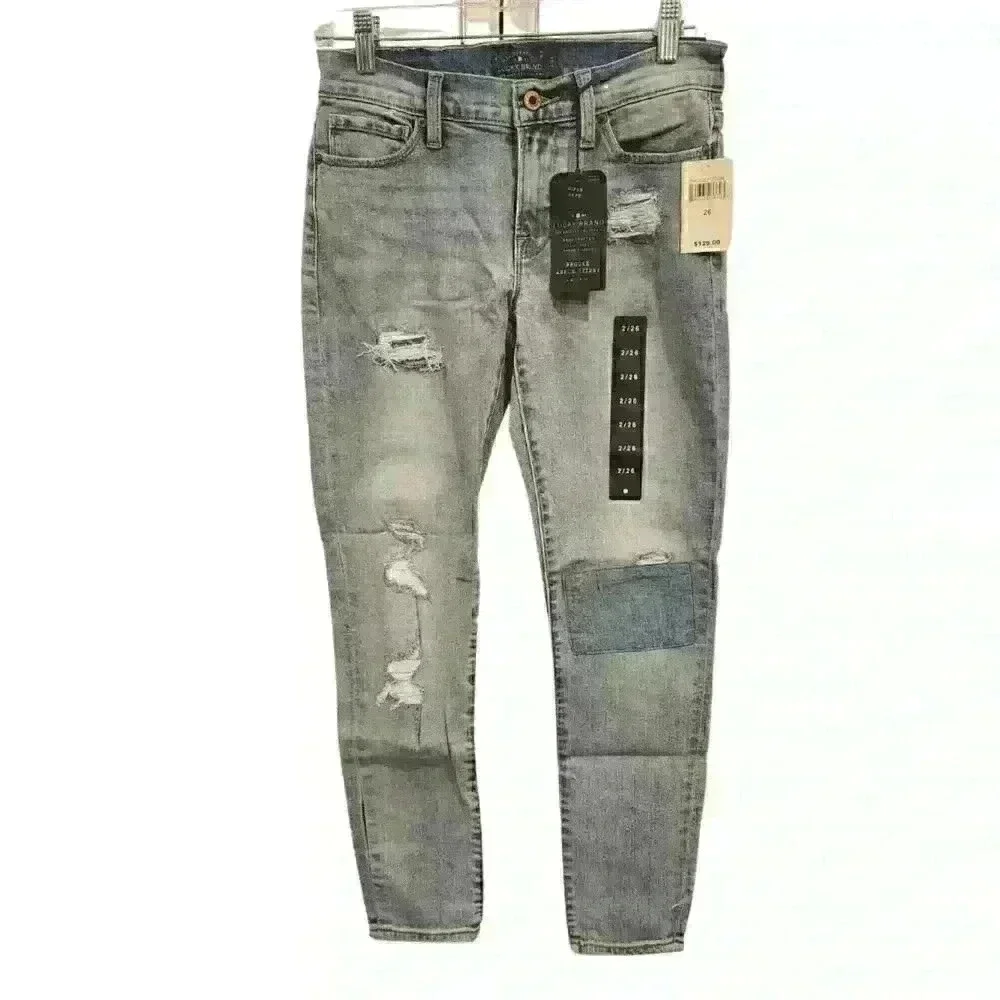 Lucky Brand Americana Brooke Ripped Skinny Pico Rivera Wash Jeans Sz 2/26; $129 - Picture 6 of 15